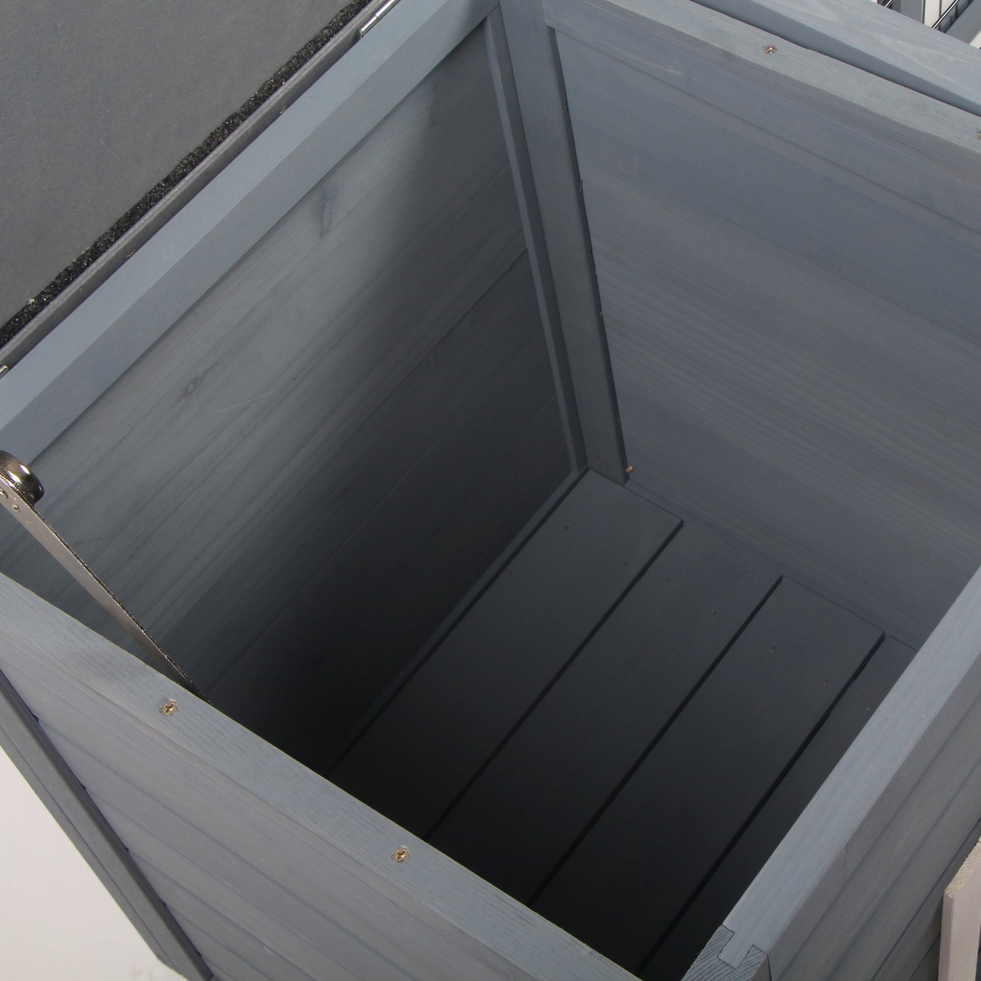 KFX-2254141 Waterproof Gray Rabbit Hutch for Small Animals with Enclosed House and Run Area