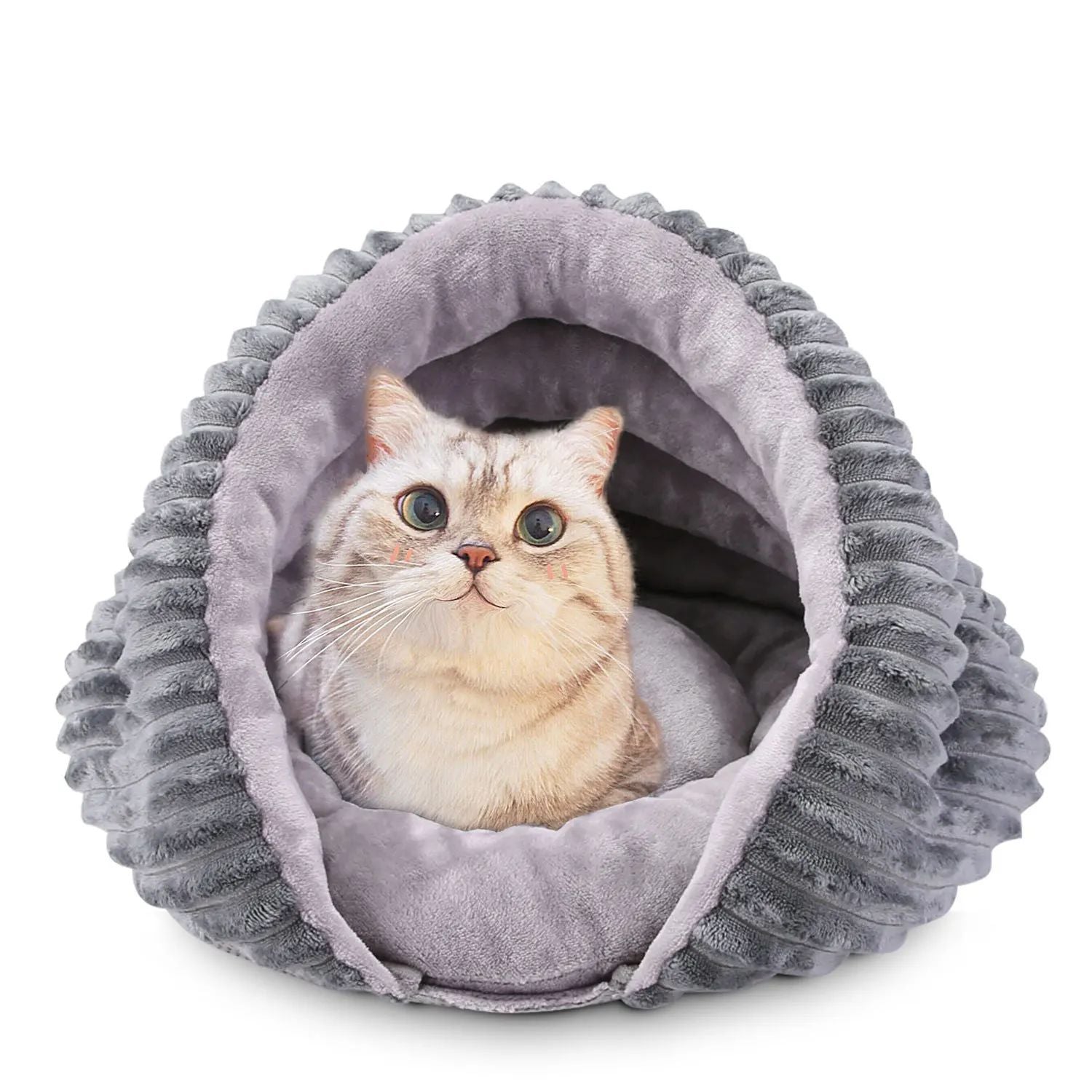 KFX-2254525 Cozy Four-Season Cat Nest Bed - Foldable, Washable Velvet Sleeping Bag for Pets