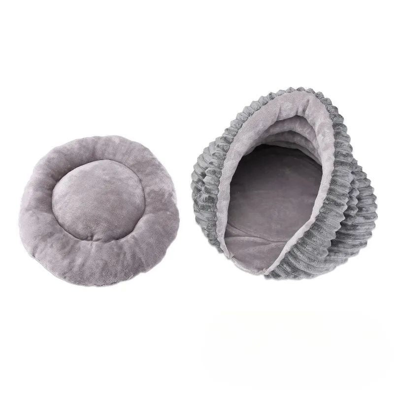 KFX-2254525 Cozy Four-Season Cat Nest Bed - Foldable, Washable Velvet Sleeping Bag for Pets