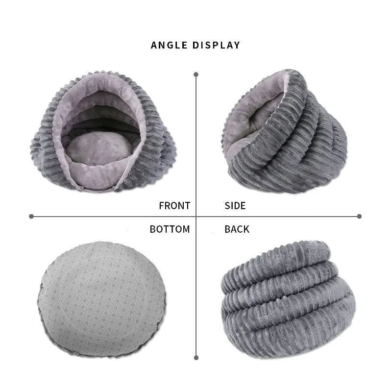 KFX-2254525 Cozy Four-Season Cat Nest Bed - Foldable, Washable Velvet Sleeping Bag for Pets