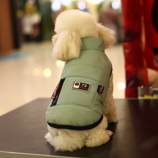 KFX-2254909 Cozy Cotton Dog Vest in Grey and Orange - Available in Sizes S to 2XL