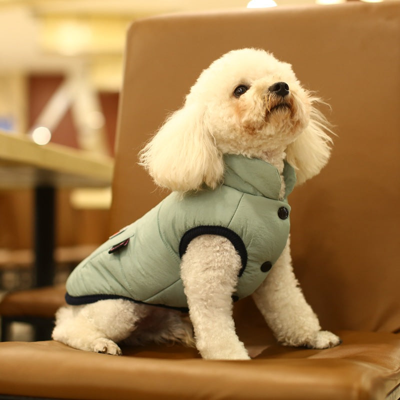 KFX-2254909 Cozy Cotton Dog Vest in Grey and Orange - Available in Sizes S to 2XL