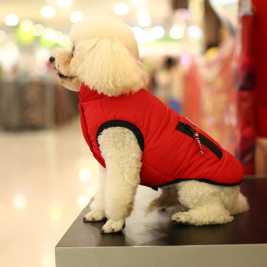 KFX-2254909 Cozy Cotton Dog Vest in Grey and Orange - Available in Sizes S to 2XL