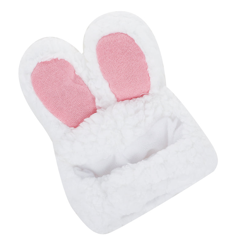 KFX-2255293 Warm Rabbit Ears Pet Hat for Dogs and Cats - Adjustable Cosplay Costume for Winter Parties