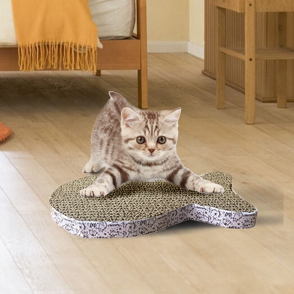 KFX-2256445 Corrugated Paper Scratcher Cat Toy - Fish, Butterfly, Cat Head Designs