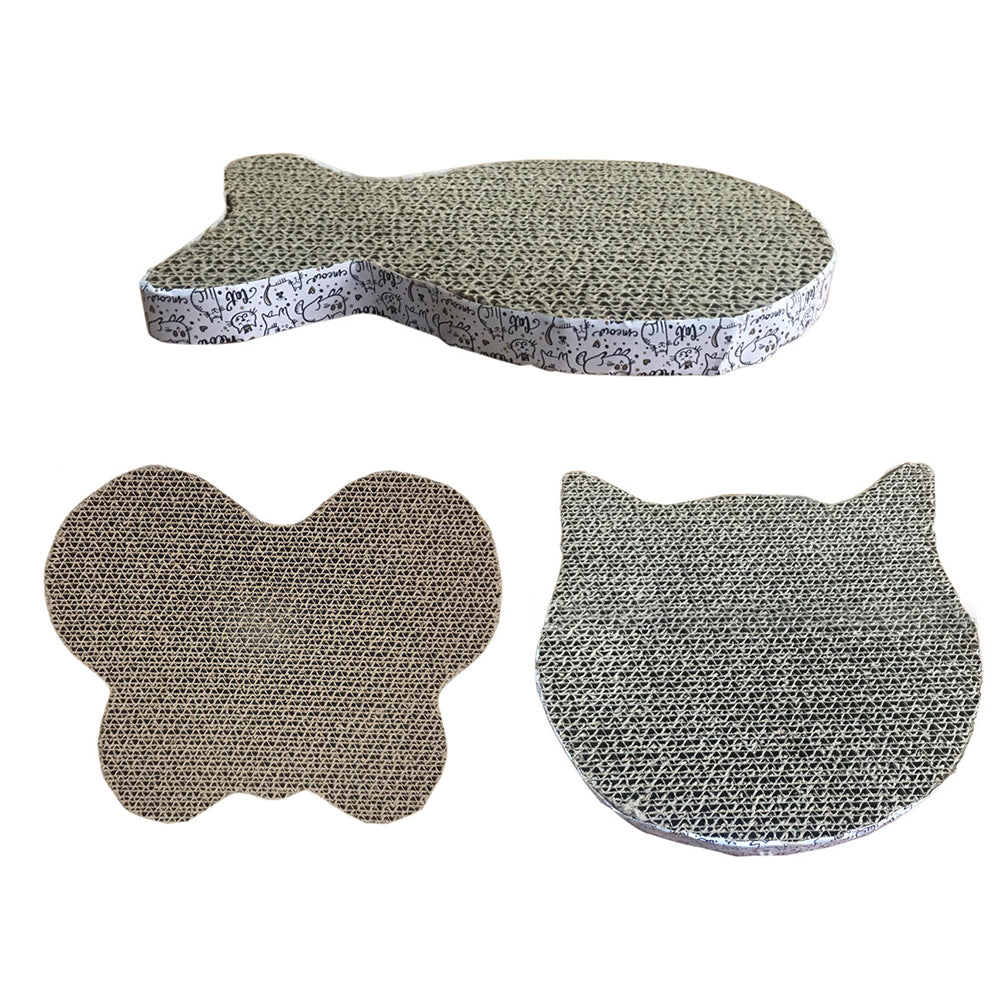 KFX-2256445 Corrugated Paper Scratcher Cat Toy - Fish, Butterfly, Cat Head Designs