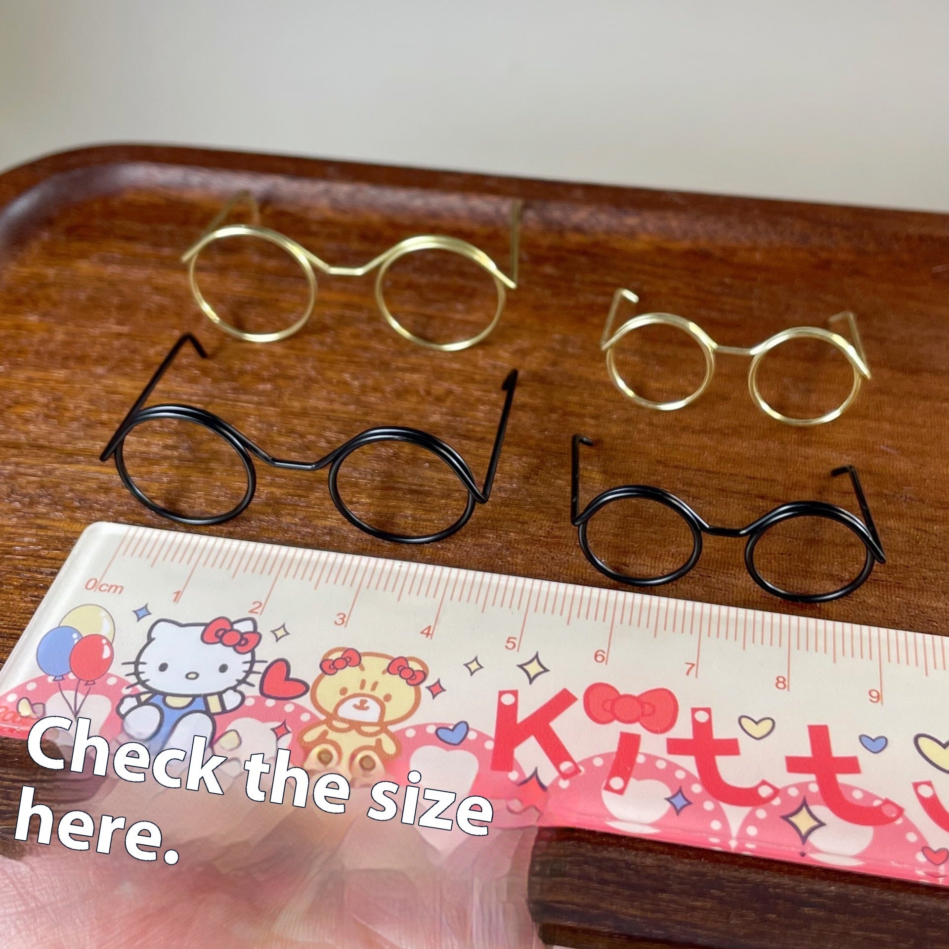 KFX-2257853 Mini Glasses Frame DIY Ornament Accessories - Metal Eyes Design, Available in Various Colors and Patterns