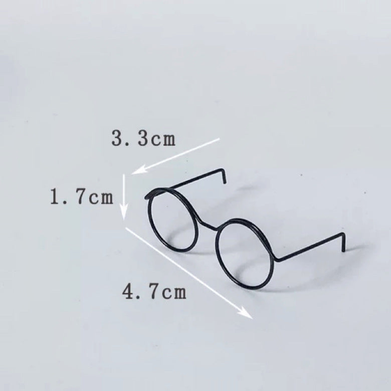 KFX-2257853 Mini Glasses Frame DIY Ornament Accessories - Metal Eyes Design, Available in Various Colors and Patterns