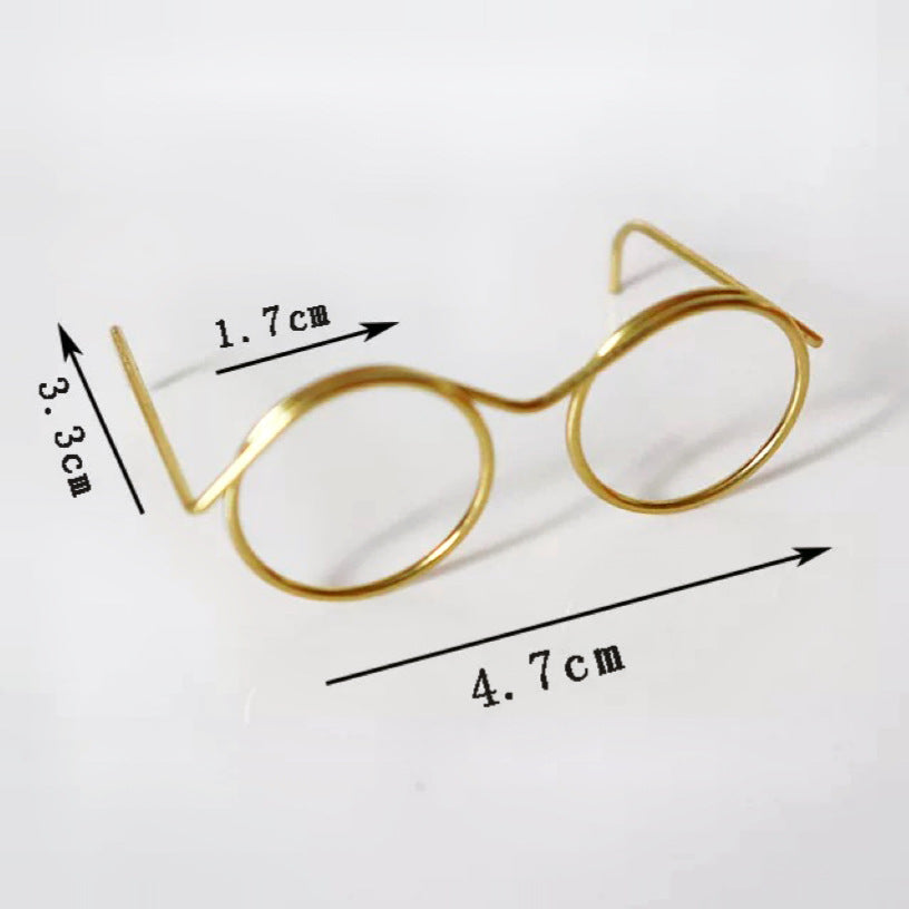 KFX-2257853 Mini Glasses Frame DIY Ornament Accessories - Metal Eyes Design, Available in Various Colors and Patterns