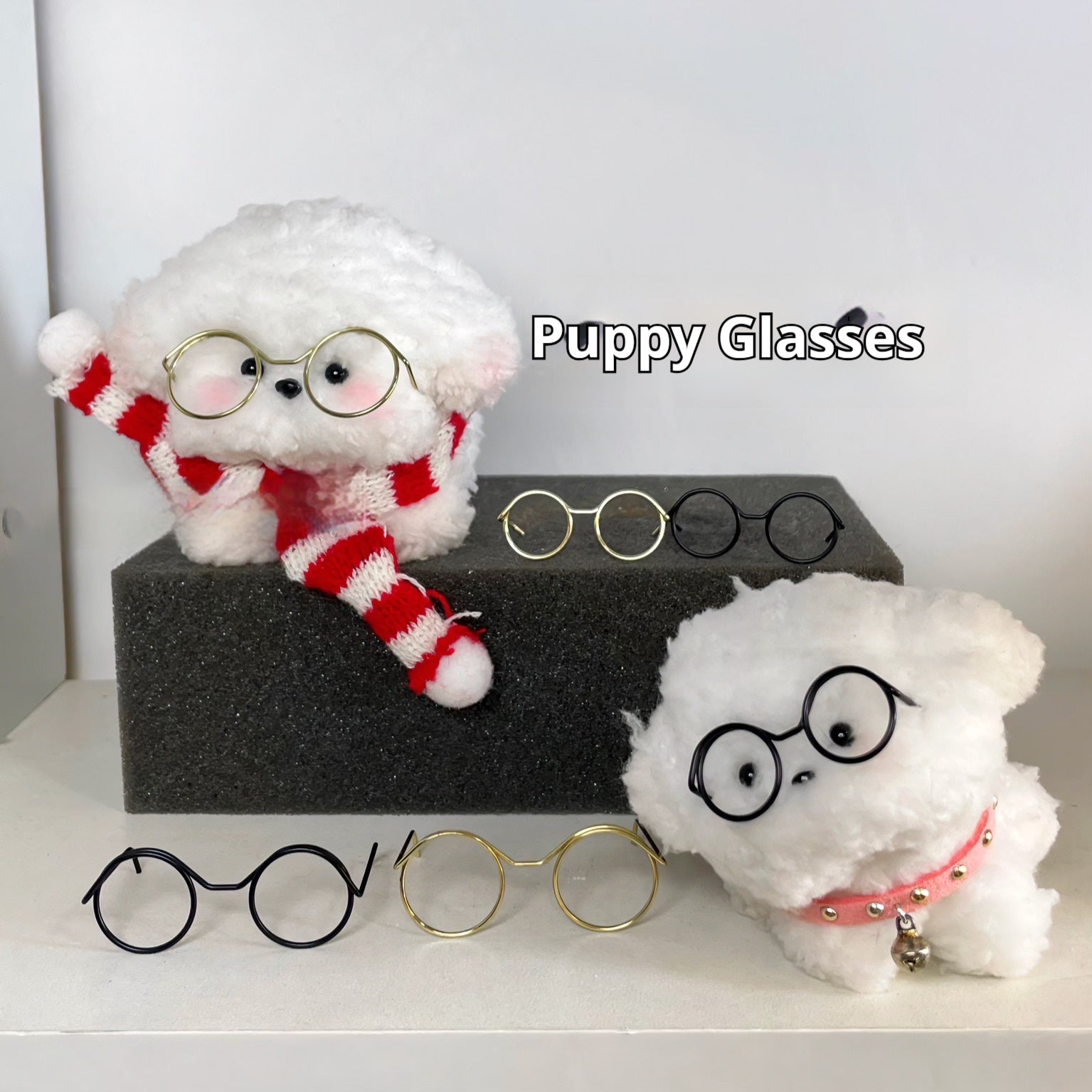 KFX-2257853 Mini Glasses Frame DIY Ornament Accessories - Metal Eyes Design, Available in Various Colors and Patterns