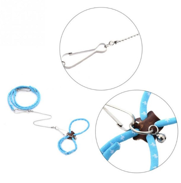 KFX-2260029 Adjustable Nylon Training Traction Rope for Hamsters with Soft Comfort and Bell