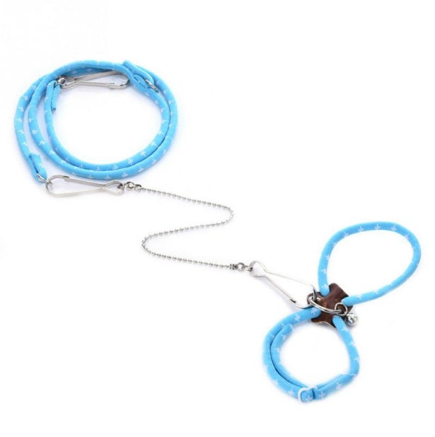KFX-2260029 Adjustable Nylon Training Traction Rope for Hamsters with Soft Comfort and Bell