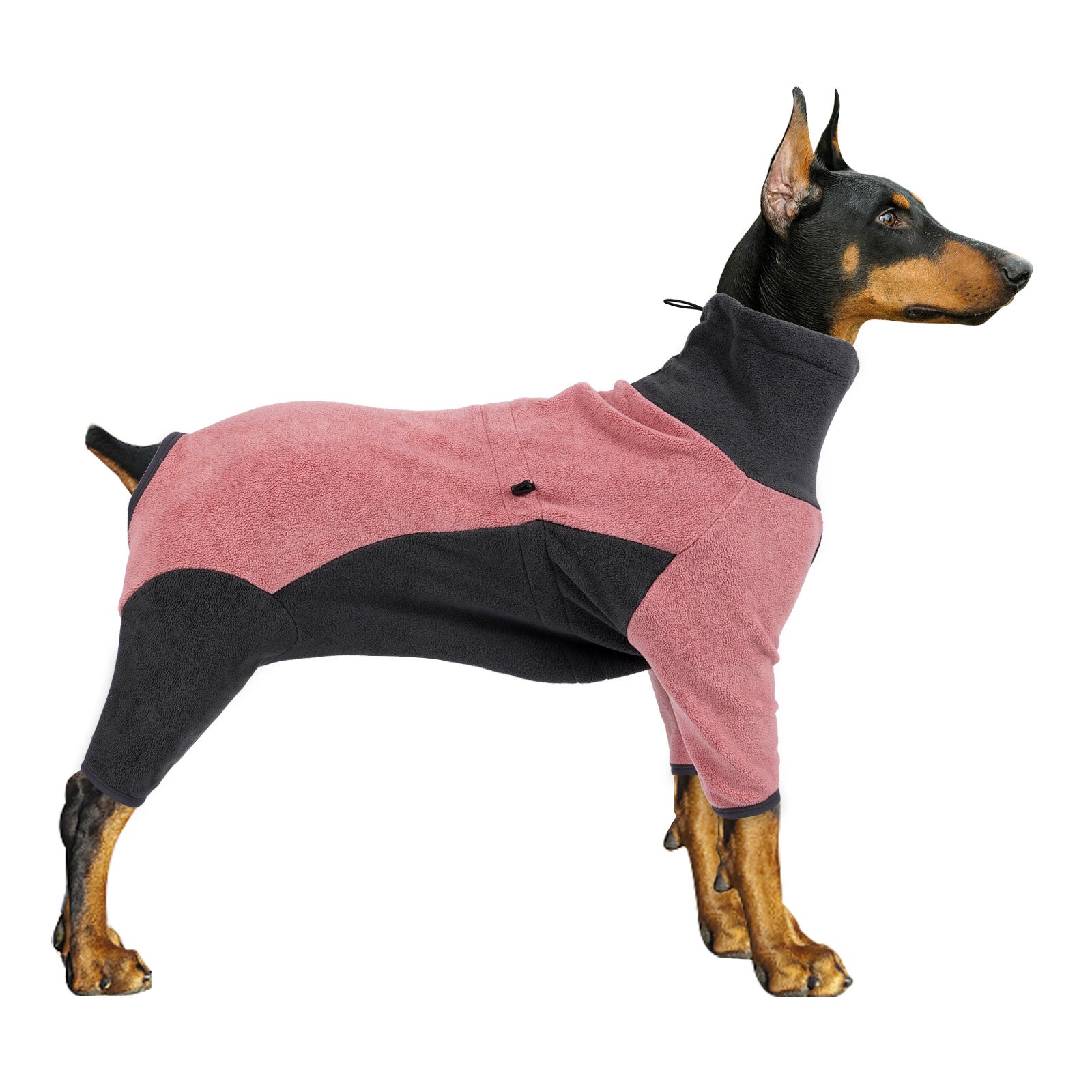KFX-2260413 Warm Fleece Dog Coat for Winter – Cold-Proof Pet Apparel in Pink and Blue-Gray, Multiple Sizes Available