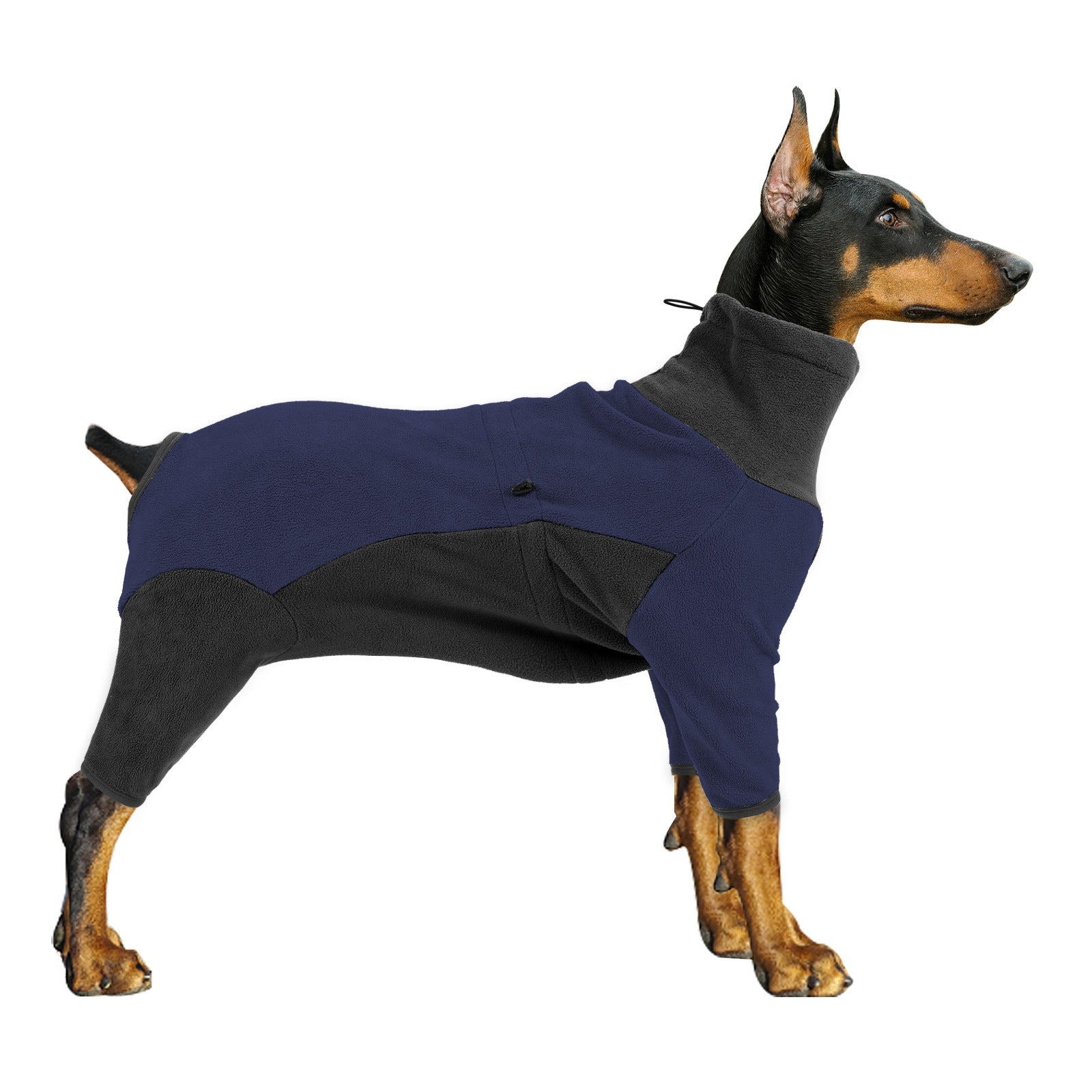 KFX-2260413 Warm Fleece Dog Coat for Winter – Cold-Proof Pet Apparel in Pink and Blue-Gray, Multiple Sizes Available