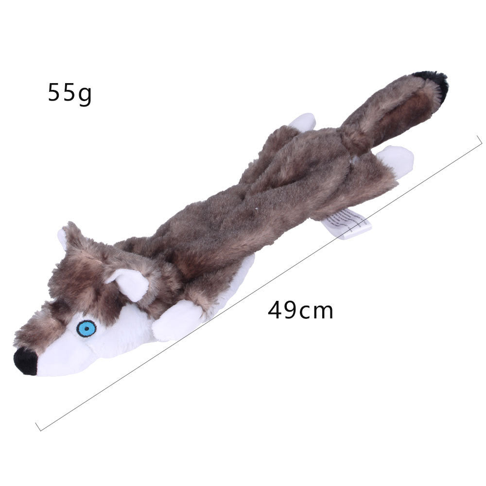 KFX-2261053 Nibbling Vent Plush Chew Toys for Pets - Zebra, Cow, Honey Badger, Marmot, Mongoose, Yellow Squirrel, Grey Wolf