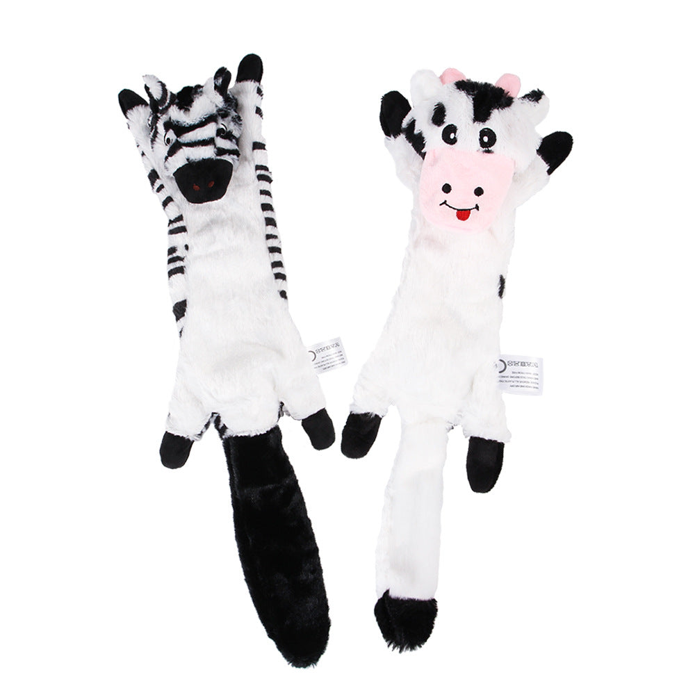 KFX-2261053 Nibbling Vent Plush Chew Toys for Pets - Zebra, Cow, Honey Badger, Marmot, Mongoose, Yellow Squirrel, Grey Wolf