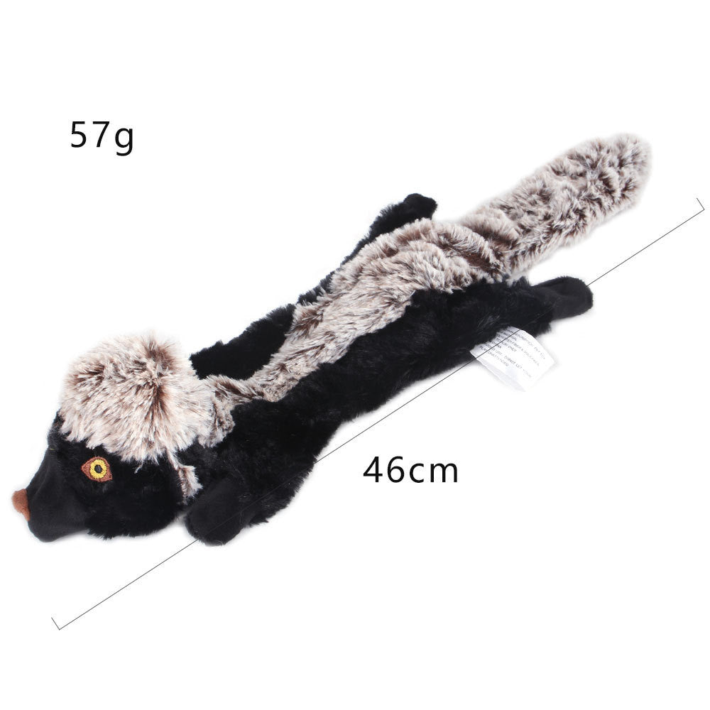KFX-2261053 Nibbling Vent Plush Chew Toys for Pets - Zebra, Cow, Honey Badger, Marmot, Mongoose, Yellow Squirrel, Grey Wolf