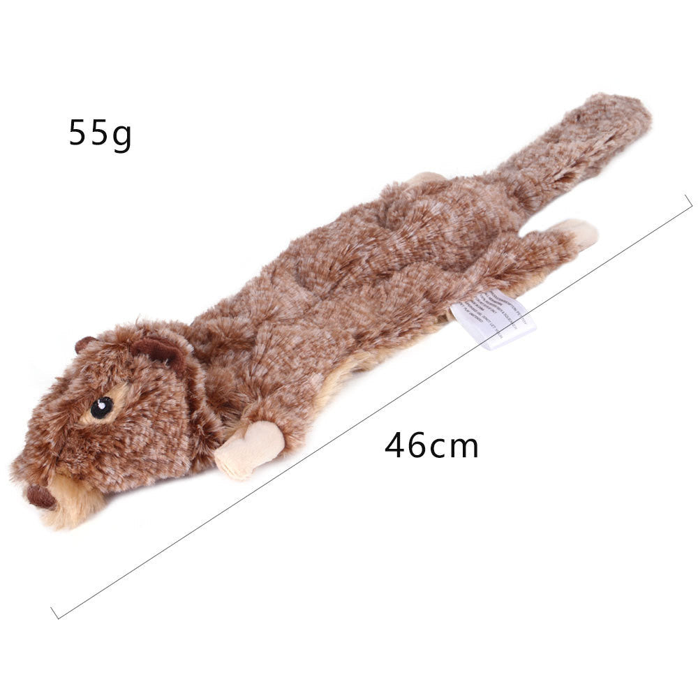 KFX-2261053 Nibbling Vent Plush Chew Toys for Pets - Zebra, Cow, Honey Badger, Marmot, Mongoose, Yellow Squirrel, Grey Wolf