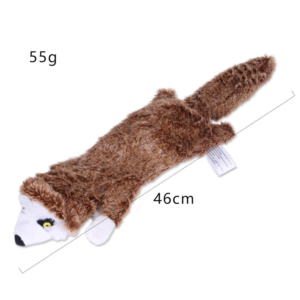 KFX-2261053 Nibbling Vent Plush Chew Toys for Pets - Zebra, Cow, Honey Badger, Marmot, Mongoose, Yellow Squirrel, Grey Wolf