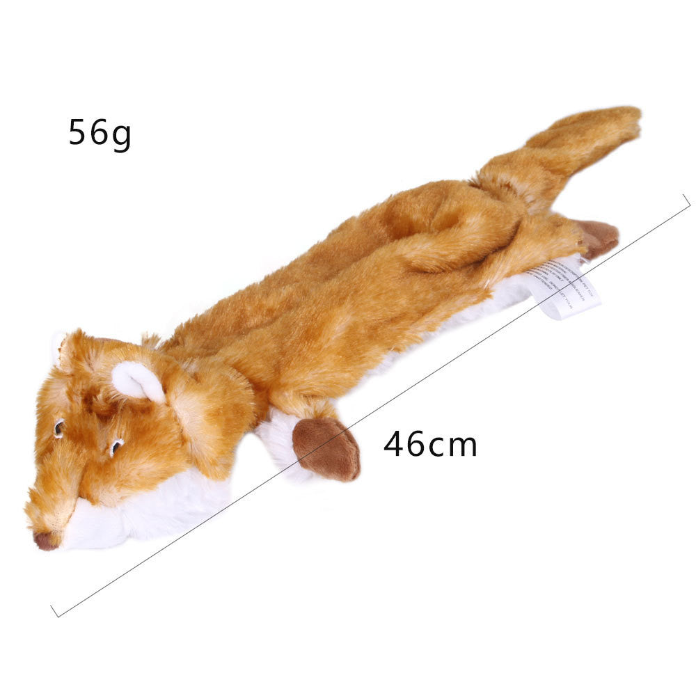 KFX-2261053 Nibbling Vent Plush Chew Toys for Pets - Zebra, Cow, Honey Badger, Marmot, Mongoose, Yellow Squirrel, Grey Wolf