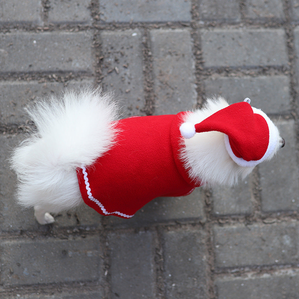 KFX-2262589 Pet Cloak and Hat Set in Red - Stylish Costume for Dogs