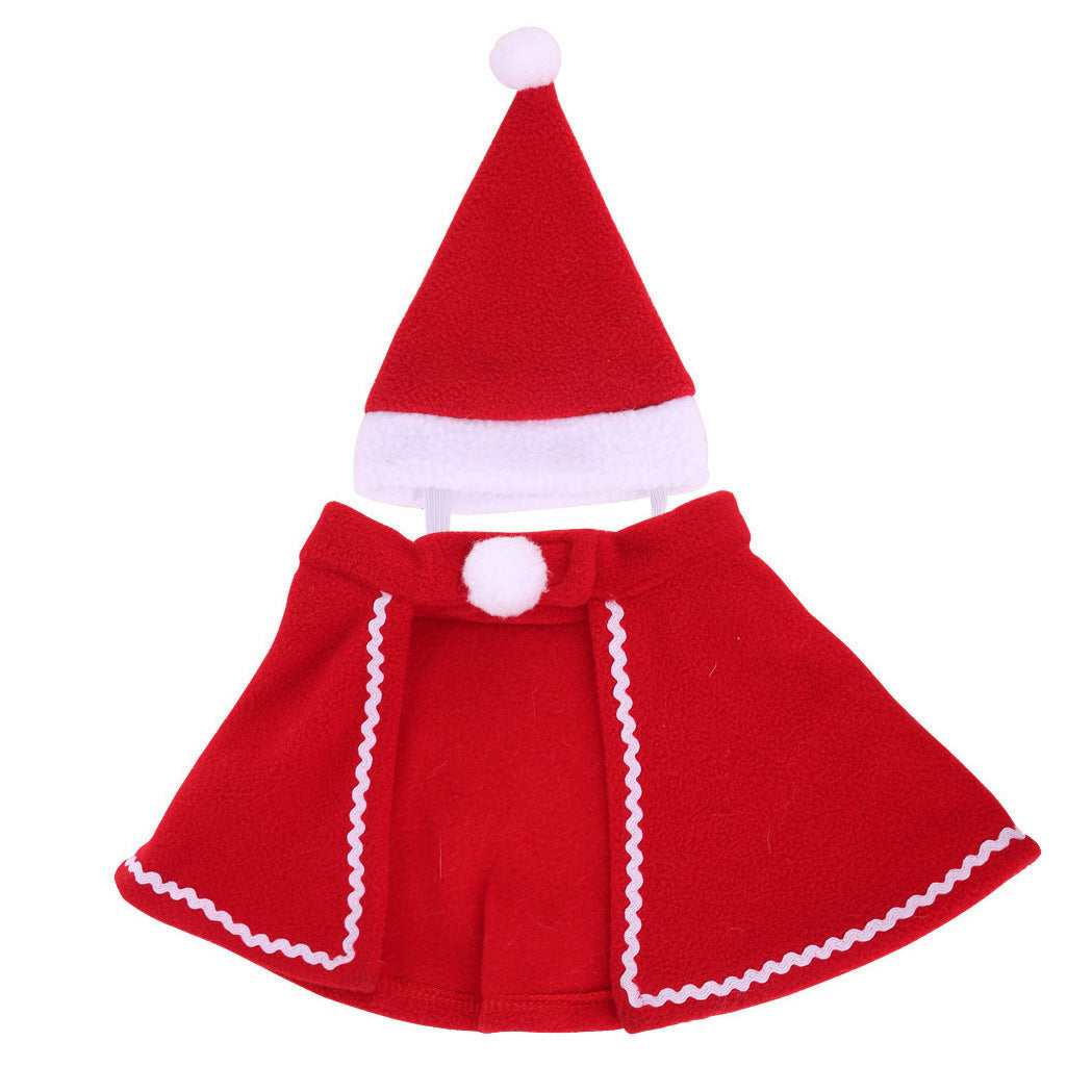 KFX-2262589 Pet Cloak and Hat Set in Red - Stylish Costume for Dogs