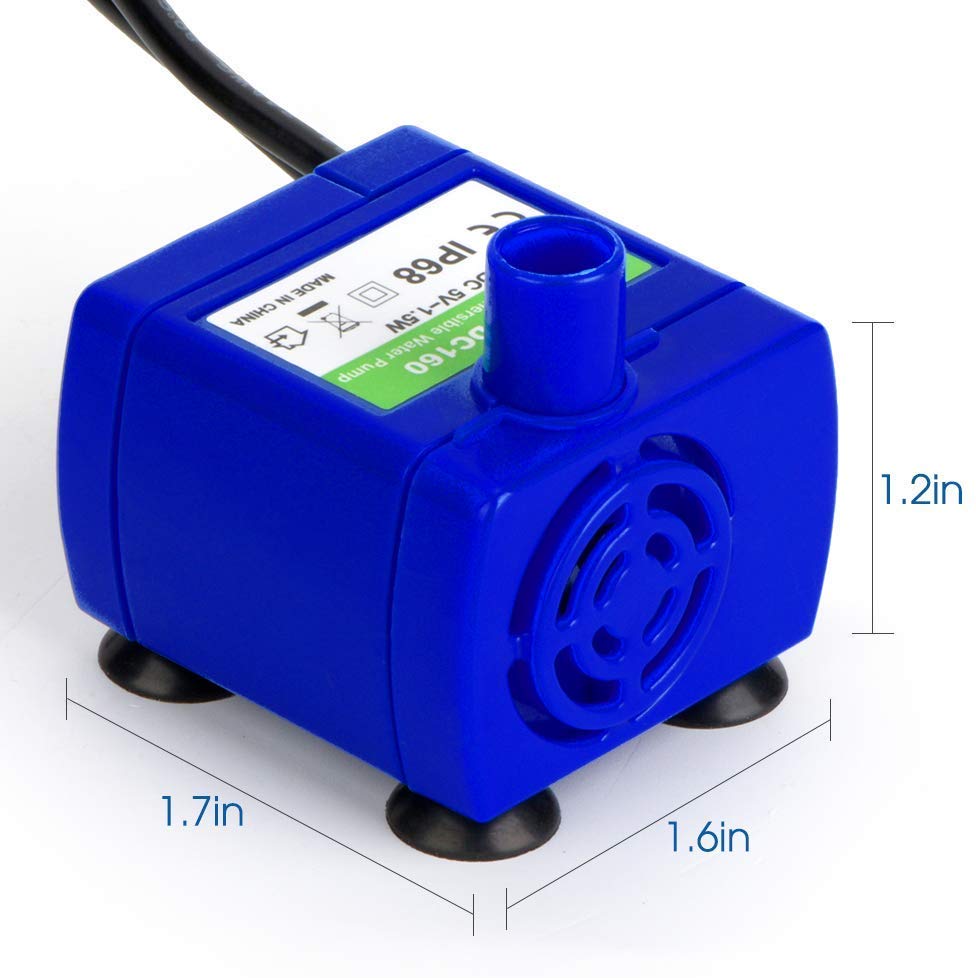 KFX-2263869 DC5V USB LED Pet Water Pump with Automatic Power Off and IP68 Waterproofing
