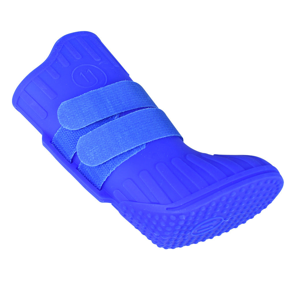 KFX-2268605 Waterproof High-Tube Dog Shoes for Medium and Large Breeds - Silicone with Velcro