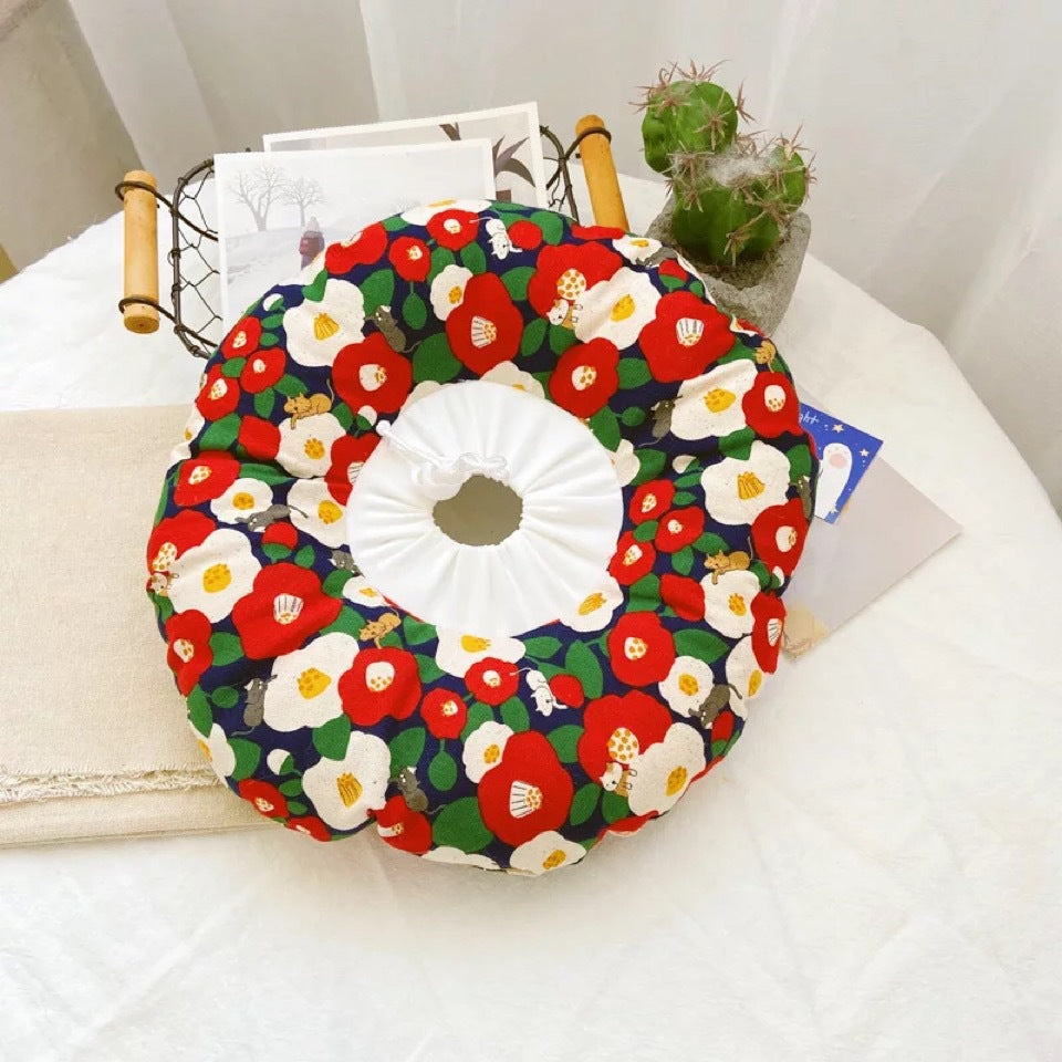 KFX-2269373 Cat Soft Ring Headgear - Cute Donut Pattern in Blue and Light Blue, Cotton Flannel & PP Cotton/Nylon - Multiple Sizes Available