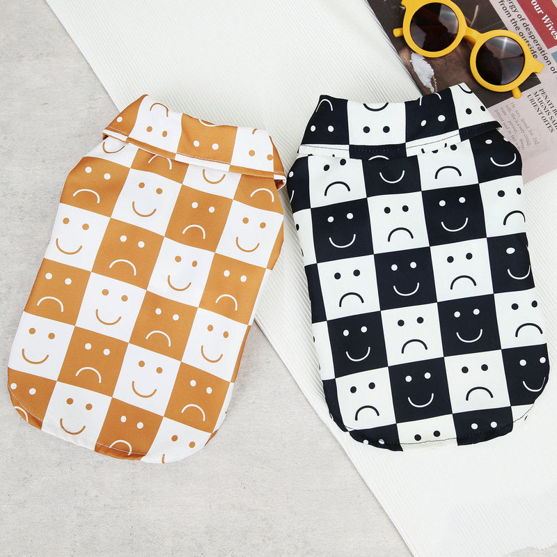 KFX-2270141 Casual Checkered Dog Shirt for All Sizes in Black and Brown