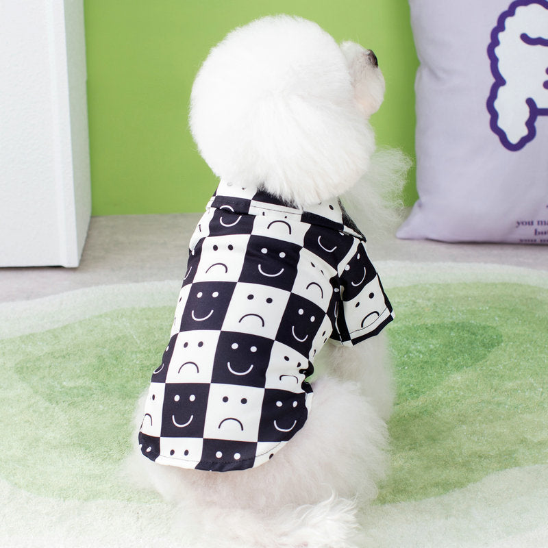 KFX-2270141 Casual Checkered Dog Shirt for All Sizes in Black and Brown