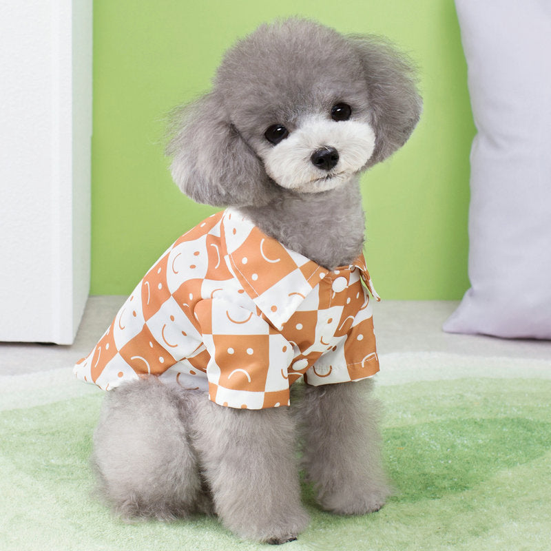 KFX-2270141 Casual Checkered Dog Shirt for All Sizes in Black and Brown