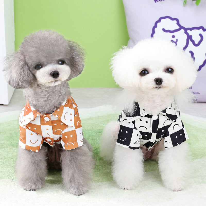 KFX-2270141 Casual Checkered Dog Shirt for All Sizes in Black and Brown