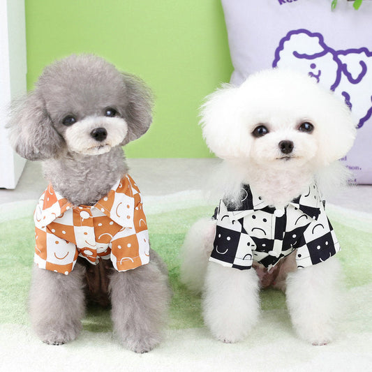 KFX-2270141 Casual Checkered Dog Shirt for All Sizes in Black and Brown