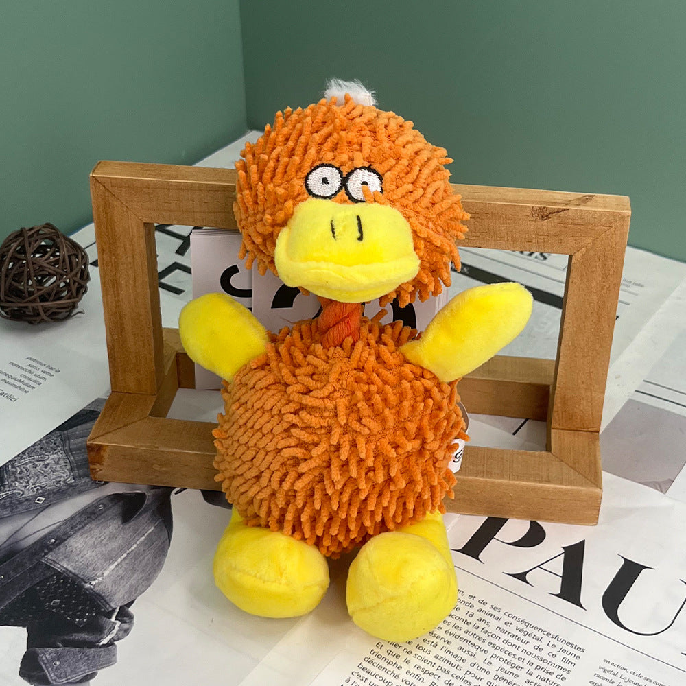 KFX-2271421 Microfiber Standing Duck Plush Toy for Dogs - Bite-Resistant Pet Plaything in Orange, Green, or Pink
