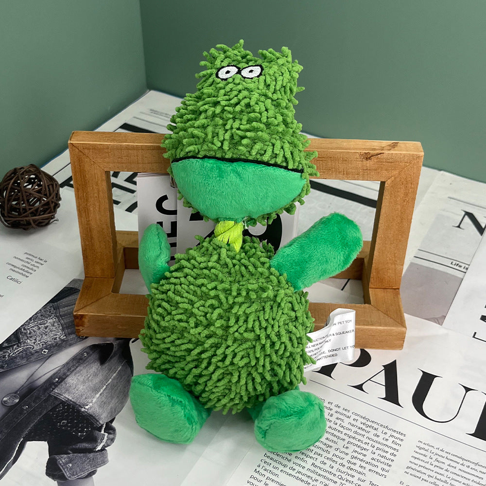 KFX-2271421 Microfiber Standing Duck Plush Toy for Dogs - Bite-Resistant Pet Plaything in Orange, Green, or Pink