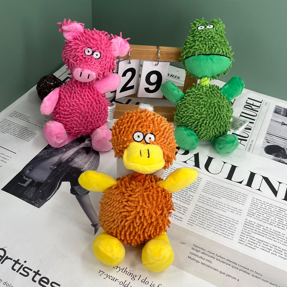 KFX-2271421 Microfiber Standing Duck Plush Toy for Dogs - Bite-Resistant Pet Plaything in Orange, Green, or Pink
