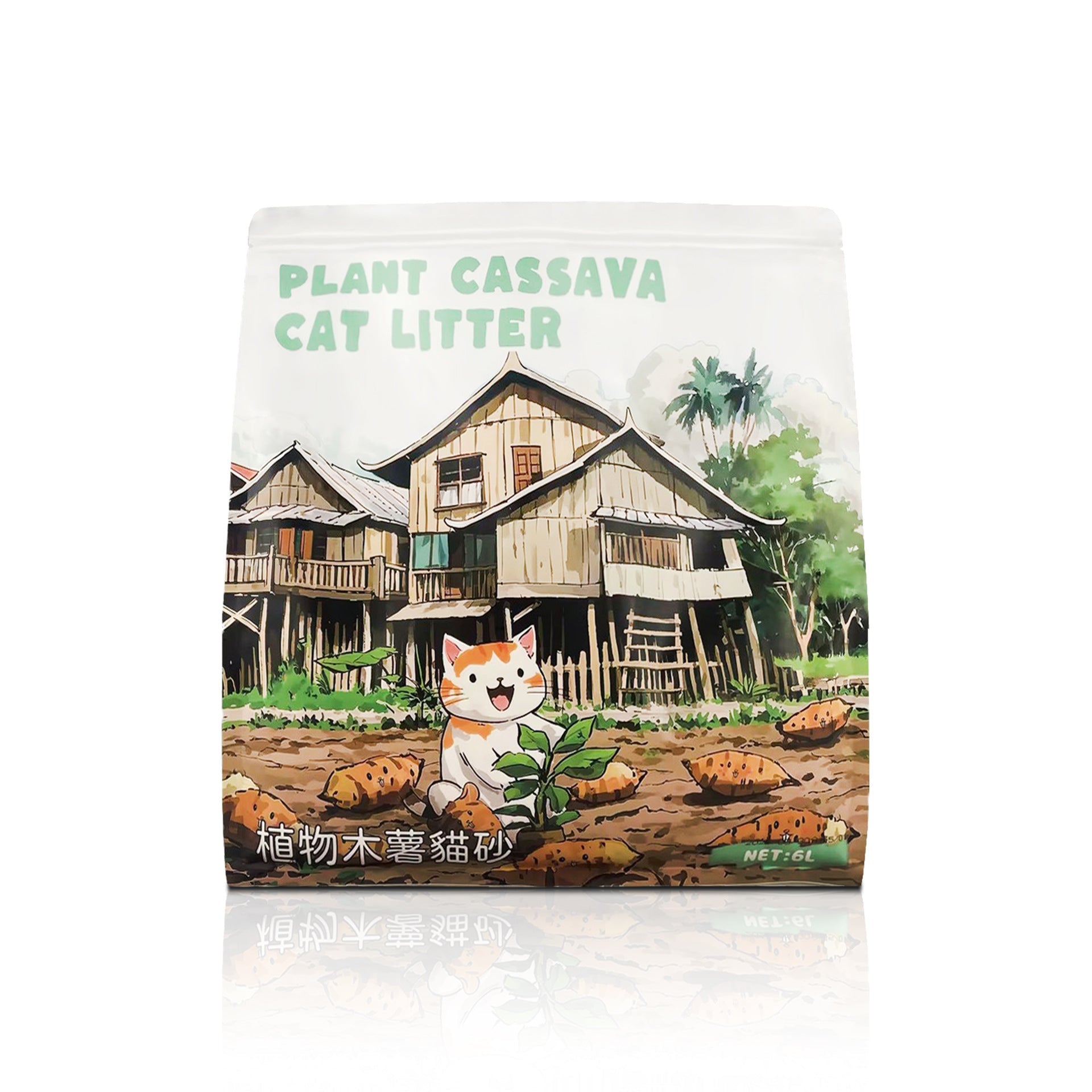 KFX-2273213 Bitter Cassava Cat Litter - Dust-Free, Deodorizing, 100% Natural, 1.25kg & 2kg Options