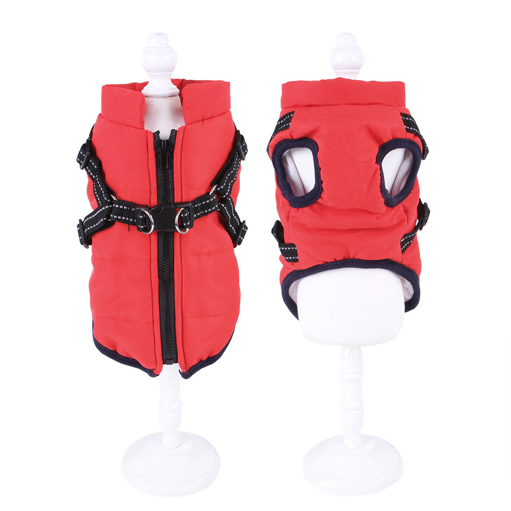 KFX-2277181 Cozy Velvet Pet Waistcoat with Chest Strap for Autumn and Winter Comfort