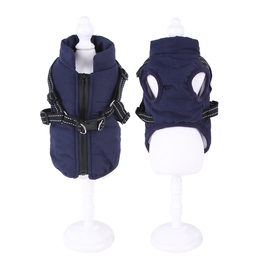KFX-2277181 Cozy Velvet Pet Waistcoat with Chest Strap for Autumn and Winter Comfort