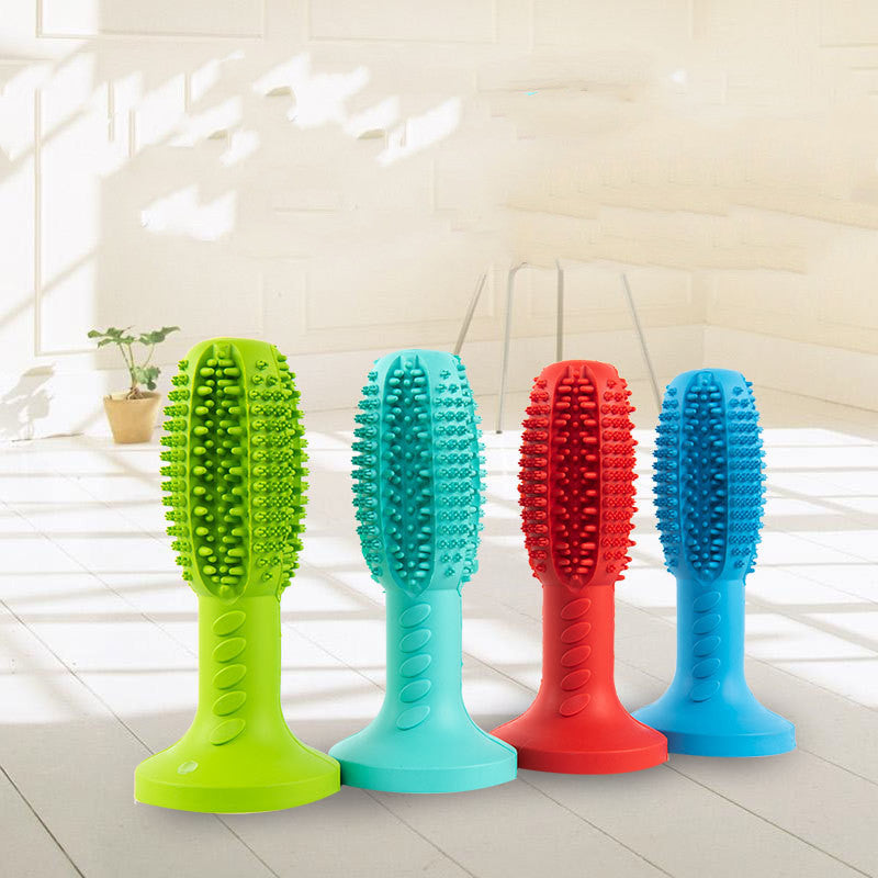 KFX-2278333 Durable Dog Toothbrush and Molar Cleaning Stick with Suction Cup for Tartar Removal and Interactive Play