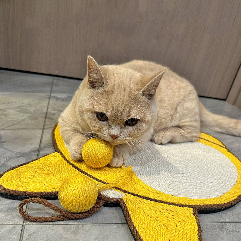 KFX-2280765 Sisal Cat Scratching Pad with Corgi Butt Design and Anti-slip Base, 37x40cm