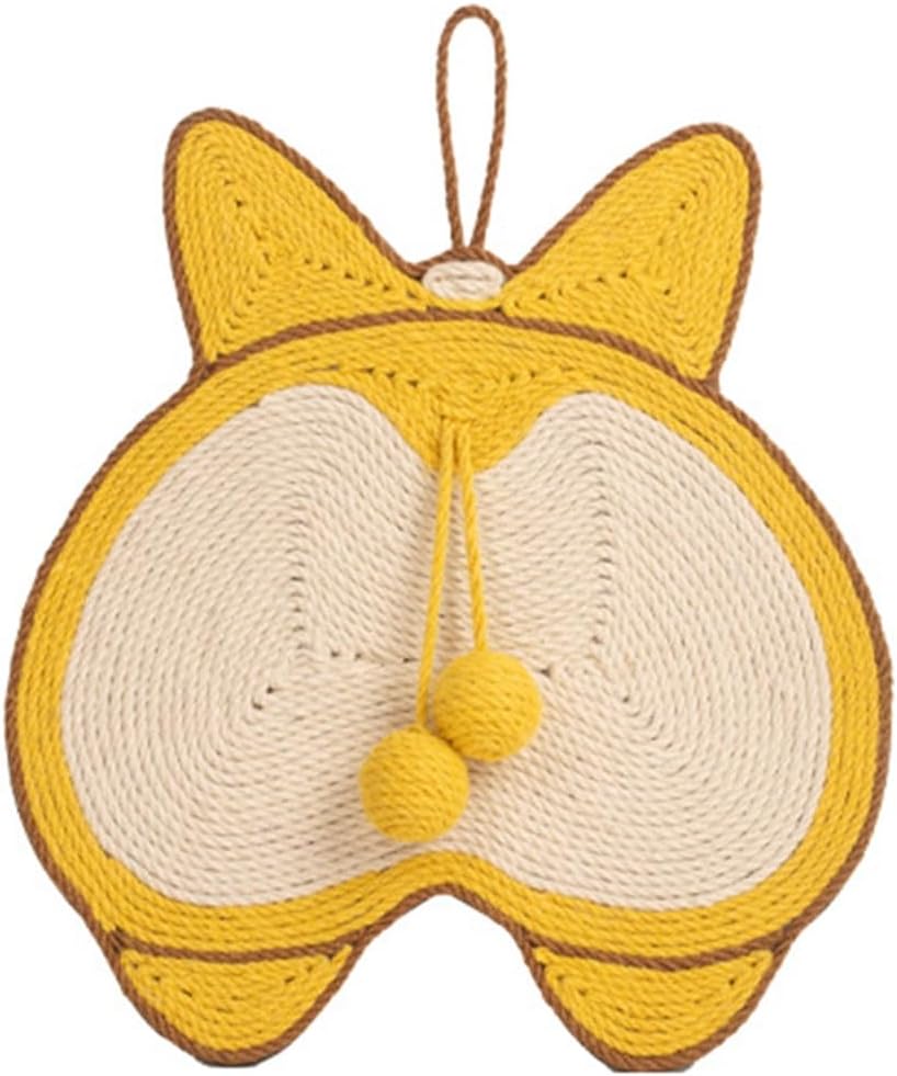 KFX-2280765 Sisal Cat Scratching Pad with Corgi Butt Design and Anti-slip Base, 37x40cm