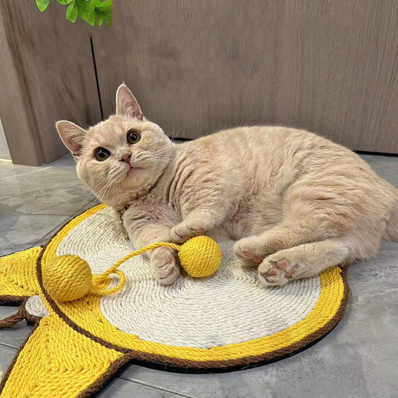 KFX-2280765 Sisal Cat Scratching Pad with Corgi Butt Design and Anti-slip Base, 37x40cm
