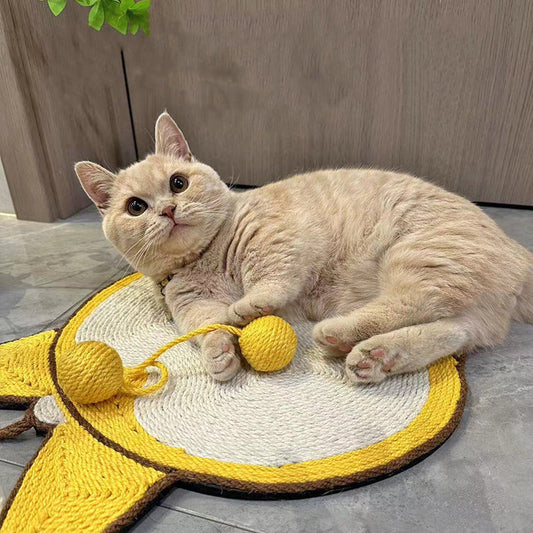 KFX-2280765 Sisal Cat Scratching Pad with Corgi Butt Design and Anti-slip Base, 37x40cm