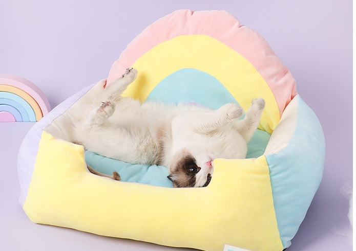 KFX-2281533 Universal Warm Fleece Pet Nest with Detachable Crystal Velvet Cover
