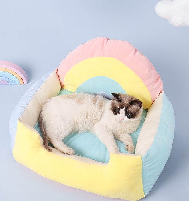 KFX-2281533 Universal Warm Fleece Pet Nest with Detachable Crystal Velvet Cover