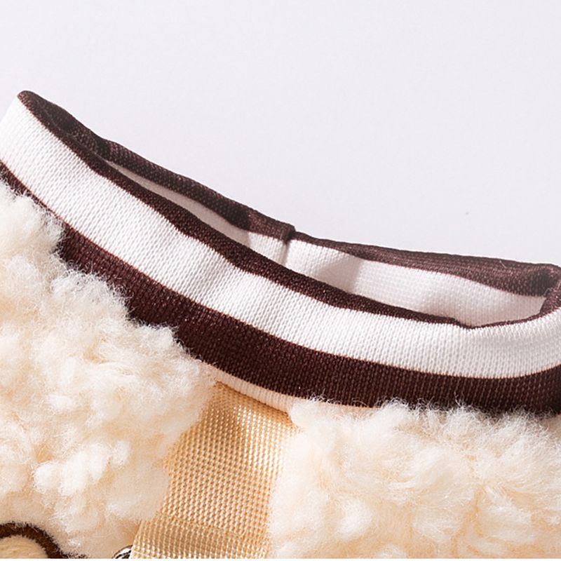 KFX-2282045 Cozy Fleece Dog Hoodie with Bear Pattern, Soft Pullover for Autumn and Winter - Various Sizes Available