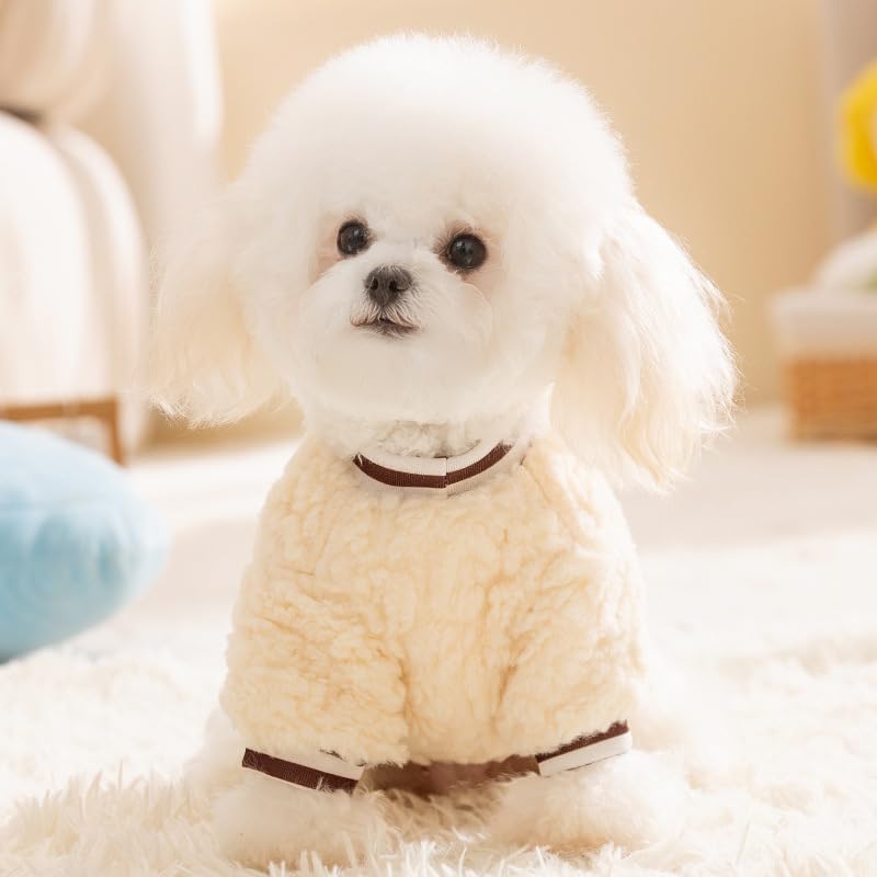 KFX-2282045 Cozy Fleece Dog Hoodie with Bear Pattern, Soft Pullover for Autumn and Winter - Various Sizes Available