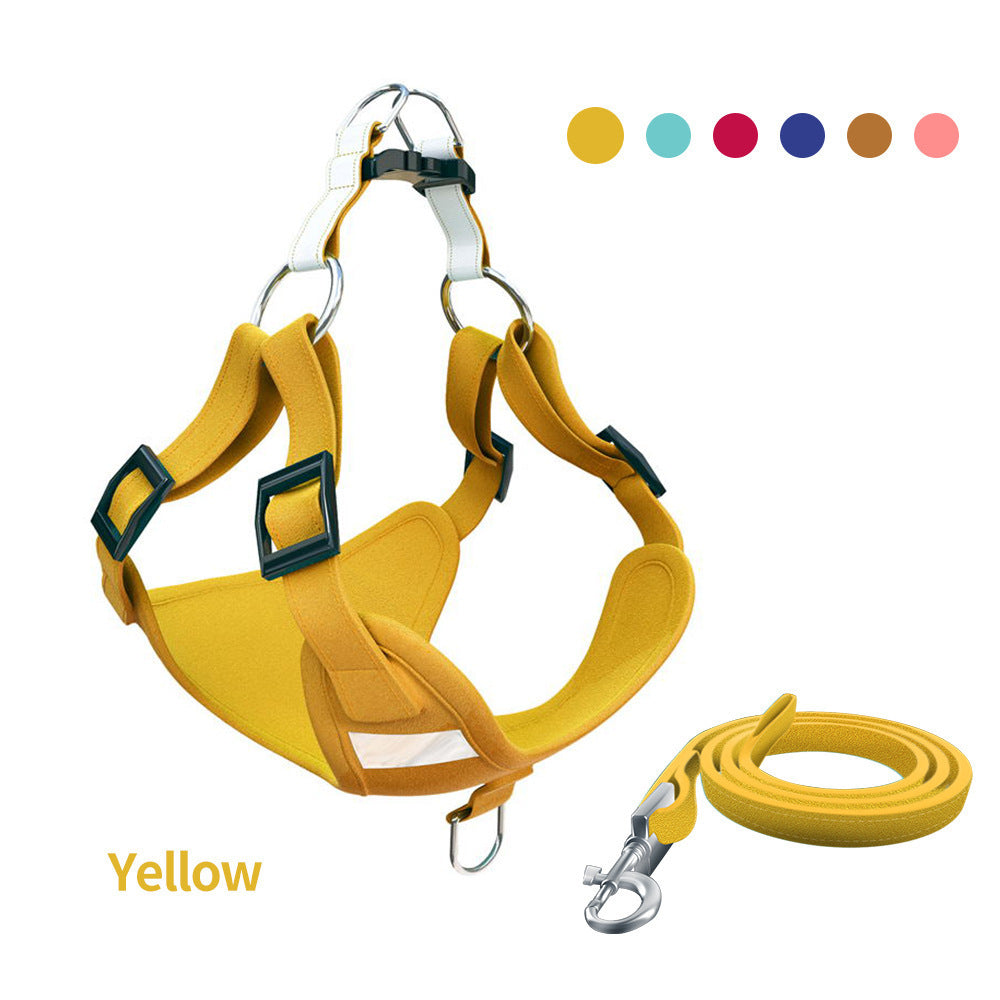 KFX-2282557 Reflective LED Dog Harness and Leash Set - Adjustable No-Pull Vest for Safety and Comfort